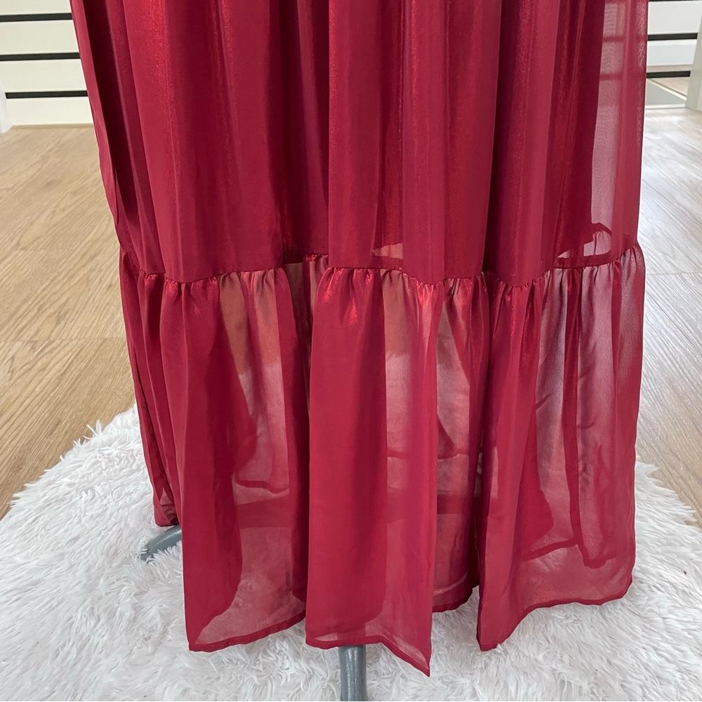 NWT L XXL Simply vera Vera Wang sleeveless midi maxi sparkly metallic dress - Picture 4 of 12